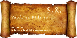 Vetési Klára névjegykártya